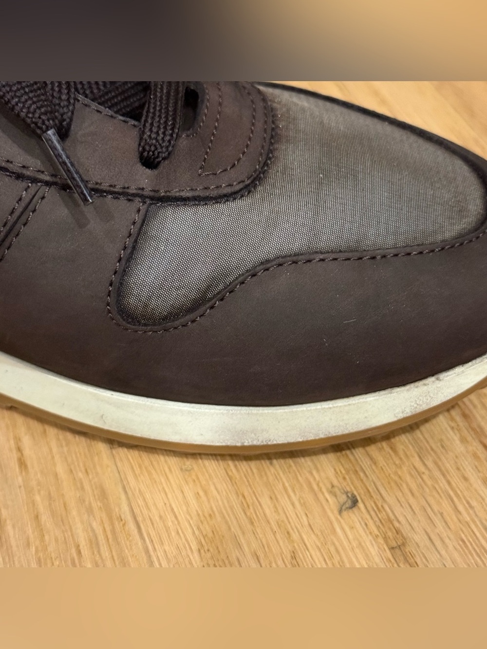Hogan Men’s Leather Sneaker 9.5 Chocolate Brown H86 Run - Picture 9 of 16